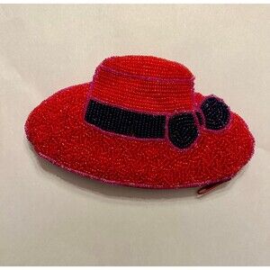 Red Hat Society Beaded Change Purse